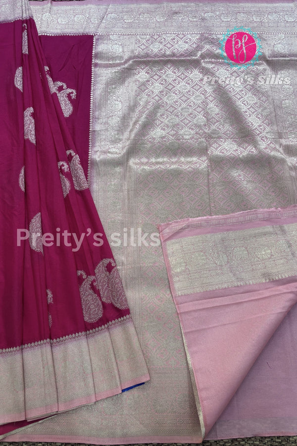 Semi Banarasi Georgette Silk Saree-PF78574(Please check design before ordering)