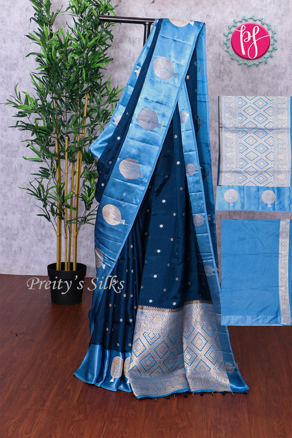 Semi Crepe silk with Satin Border-PF83616