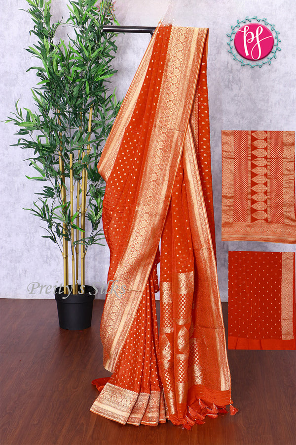 Premium Banarasi Crepe Silk Saree-PF83656