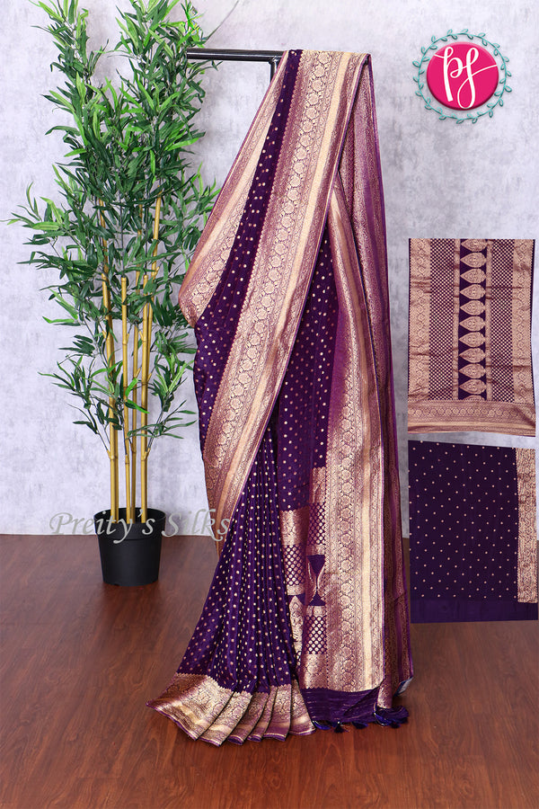 Premium Banarasi Crepe Silk Saree-PF83656