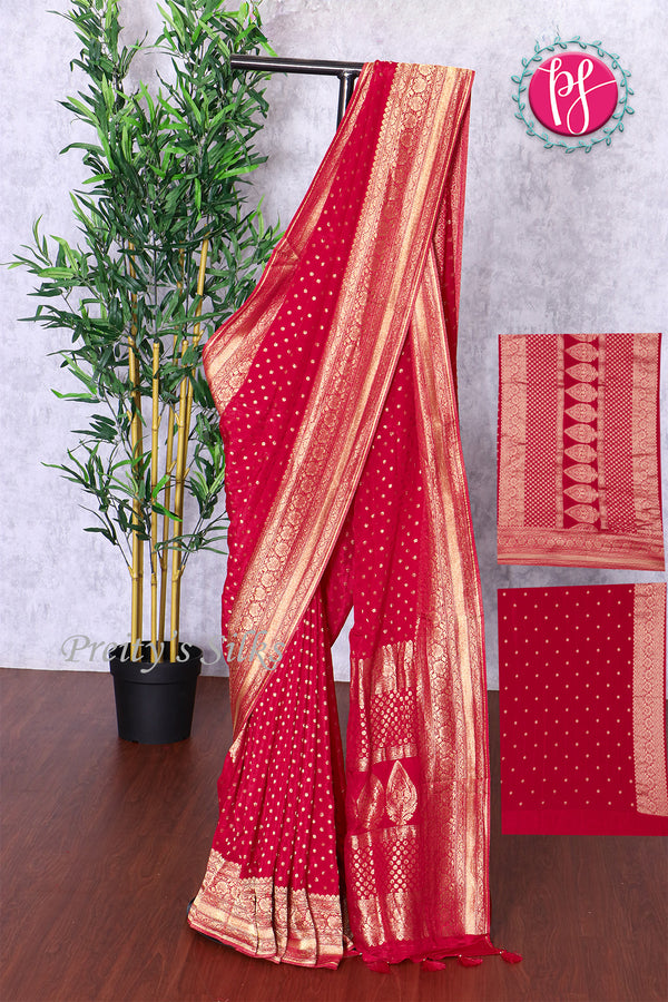 Premium Banarasi Crepe Silk Saree-PF83656