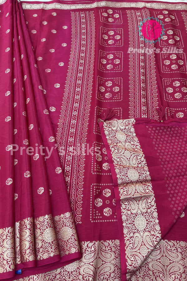 Semi Wrinkle Crepe Silk Saree-PF85636