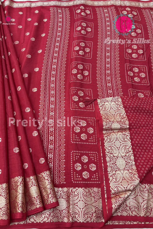 Semi Wrinkle Crepe Silk Saree-PF85636