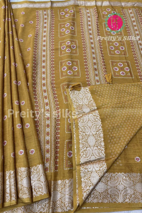Semi Wrinkle Crepe Silk Saree-PF85636