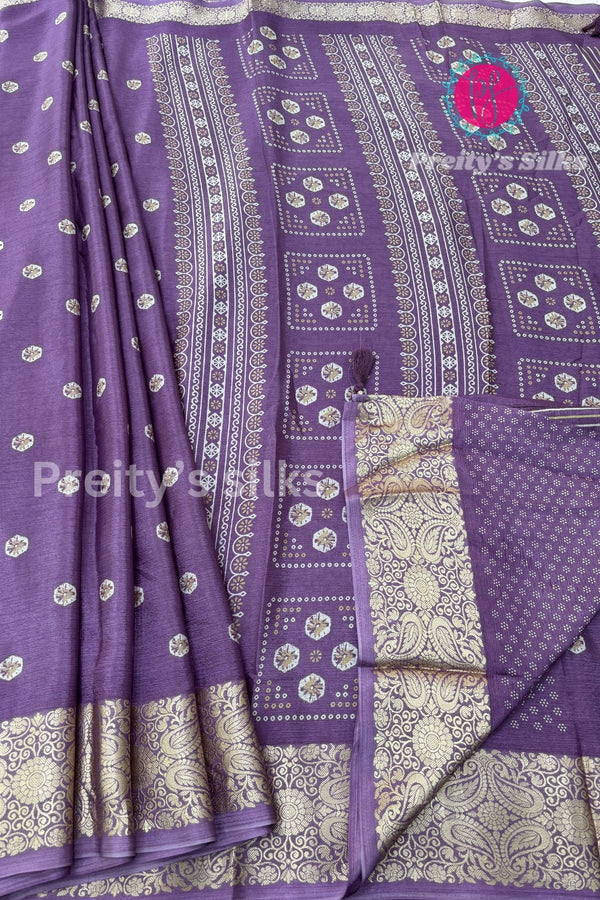 Semi Wrinkle Crepe Silk Saree-PF85636