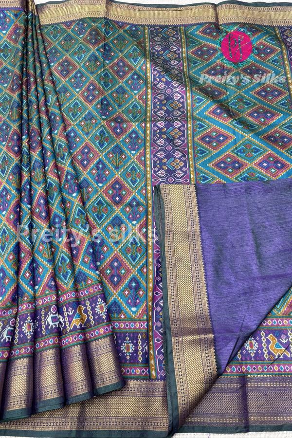 Semi Ikkat Pochampally Silk Saree-PF86504