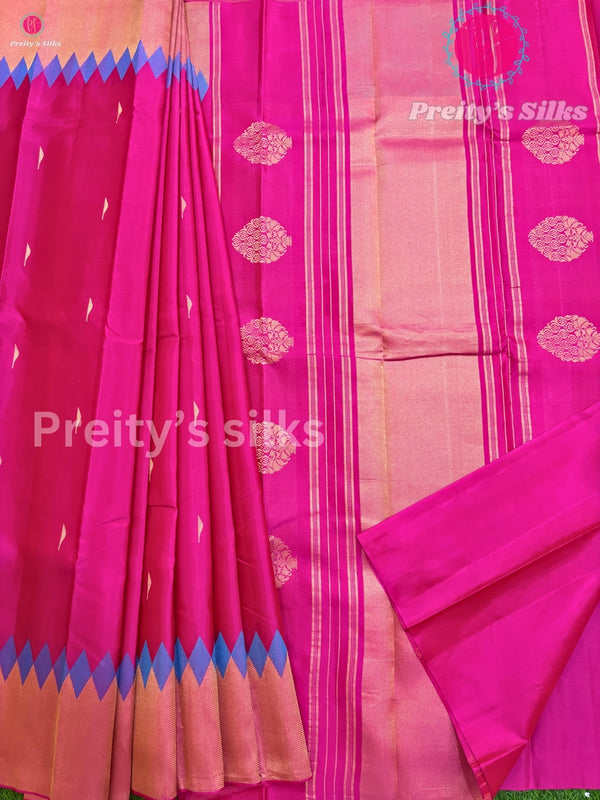 Pure Kanjeevaram Silk Saree -Pink - PF15046