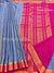Pure Mysore crepe silk Saree - Bullish Grey with pink - PF41161