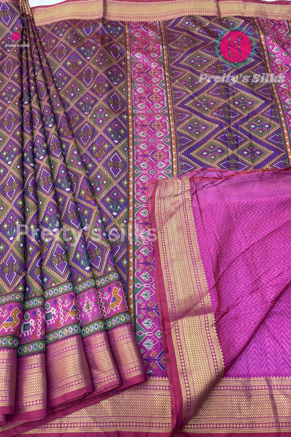 Semi Ikkat Pochampally Silk Saree-PF86504