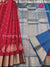 Pure Kanchipuram Silk Saree -Red with Blue- PF24073