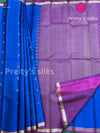 Pure Kanjeevaram Silk Saree - Royal Blue with wine - PF33525