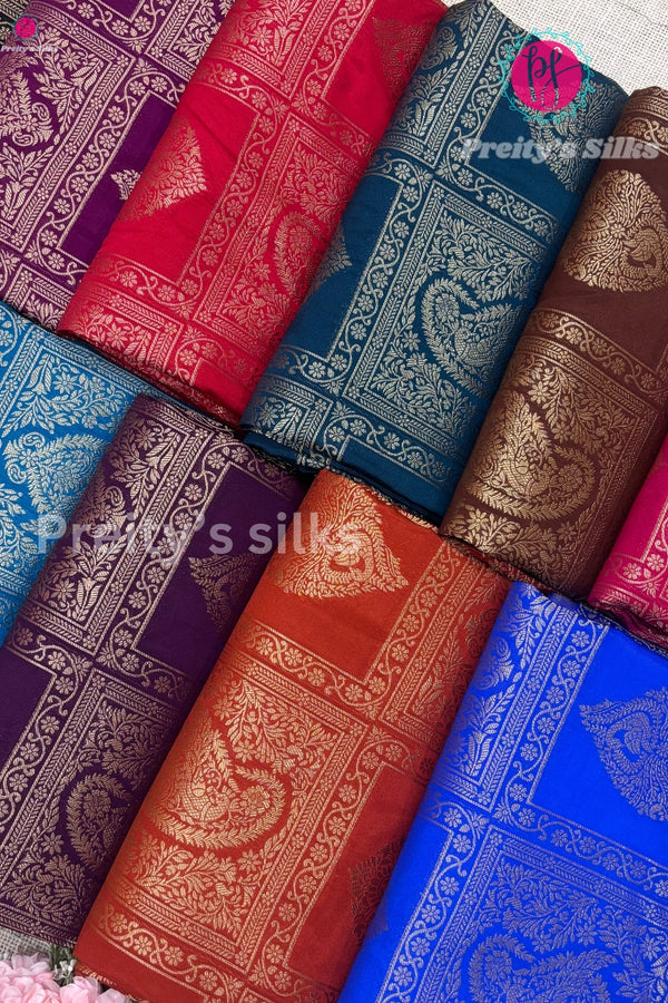 Semi Mysore Crepe Silk Saree- Brocade Design