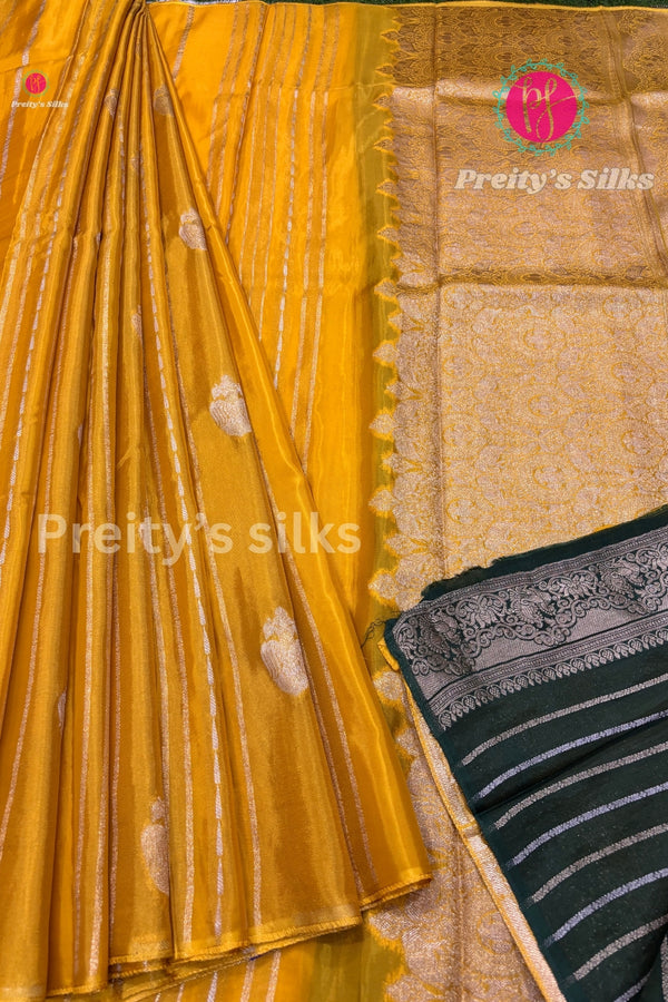 Semi Tissue Crepe Silk Saree with Gandaberunda Butta