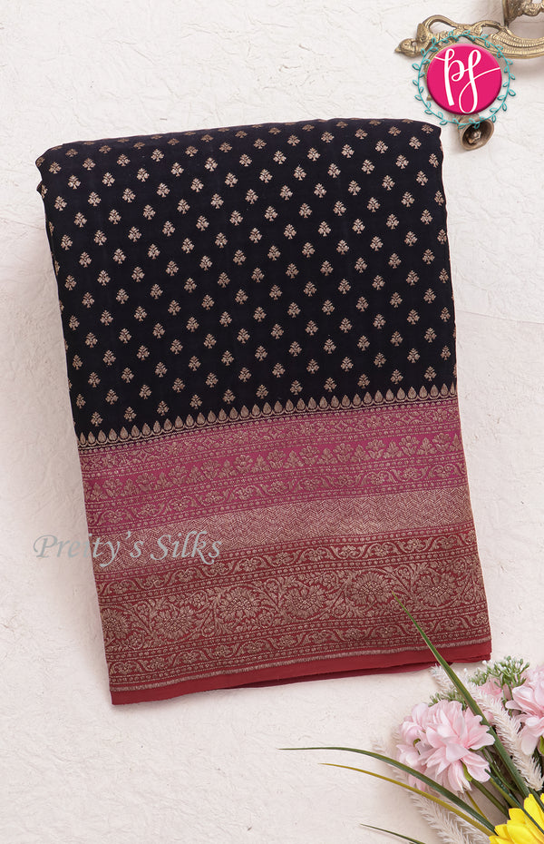 Pure Kaddi Banarasi Crepe Silk Saree -PF25822