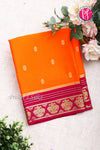 Pure Mysore Crepe Silk Saree -Orange And Pink-PF86178