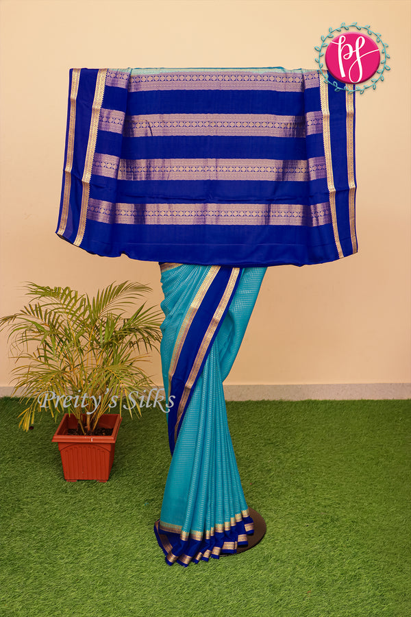 Pure Mysore Crepe Silk Saree With Bentex Border