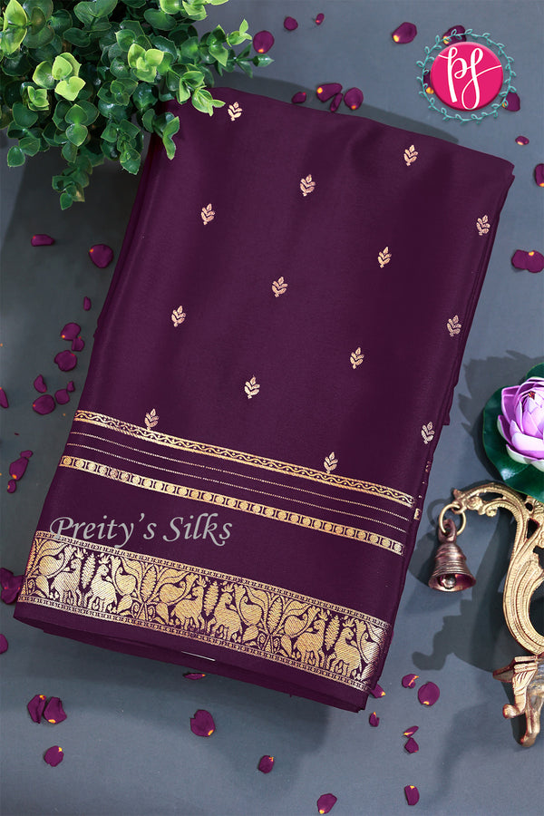 Pure Mysore Crepe Silk Saree -PF77418