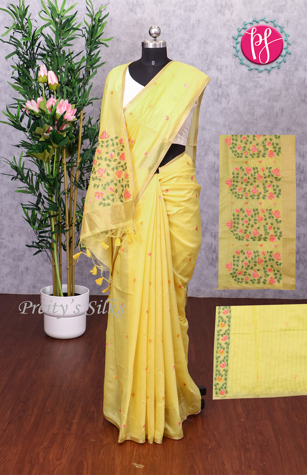 Linen Blend Silk Saree - PF71116