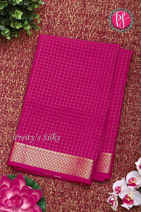 Pure Mysore Crepe Silk Saree -Pink -PF79457