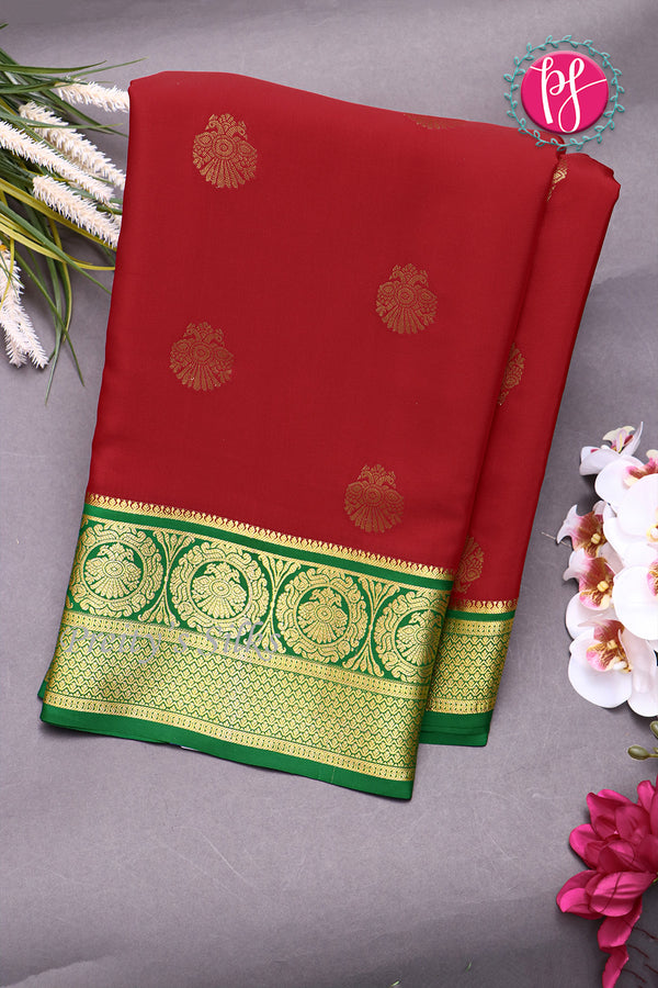 Pure Mysore Crepe Silk Saree-PF77385