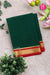 Pure Mysore Crepe Silk Saree -Bottle green And Red-PA10650