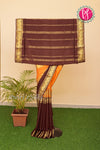 Pure Mysore Crepe Silk Saree Half and Half Pattern