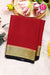 Pure Mysore Crepe Silk Saree-Red And Black-PF82729