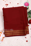 Pure Mysore Crepe Silk Saree -Maroon-PF84232