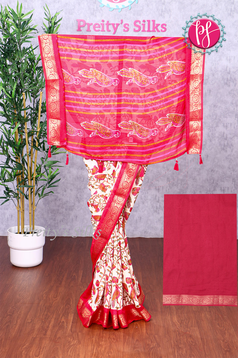 Semi Georgette Silk Saree-PF74538