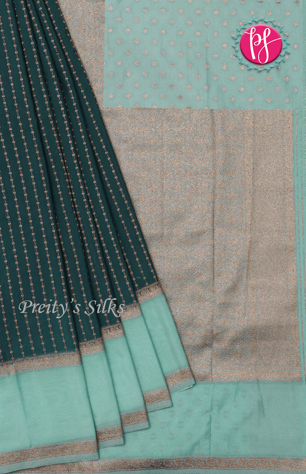 Semi Banarasi Georgette Silk Saree-PF71675