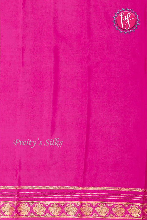 Pure Mysore Crepe Silk Saree -Onion pink And Mejentapink-PF86184