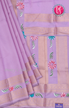 Semi Silk Saree With Authentic Hand Painted Floral Motifs