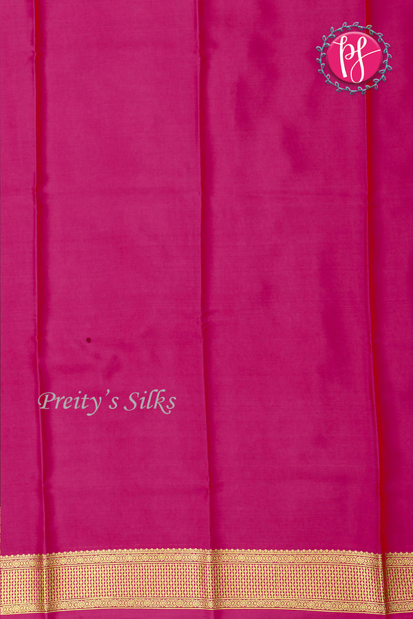 Pure Mysore Crepe Silk Saree-Black And Pink-PF82729