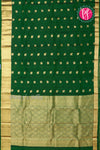 Half Pure Kanchipuram Silk Saree-Bottlegreen-PF04456