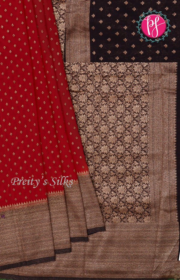 Semi Banarasi Georgette Silk Saree-PF72171