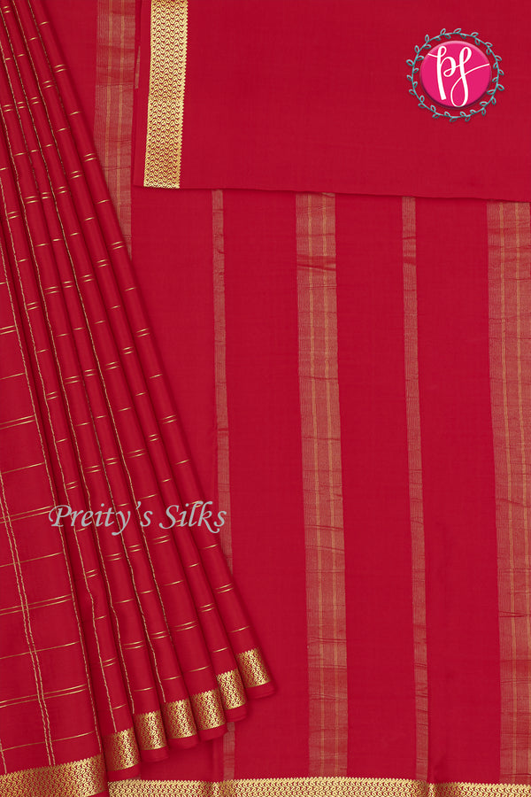 Pure Mysore Crepe Silk Saree All over CHECKS