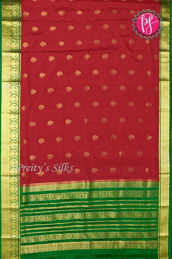 Pure Mysore Crepe Silk Saree-PF77385
