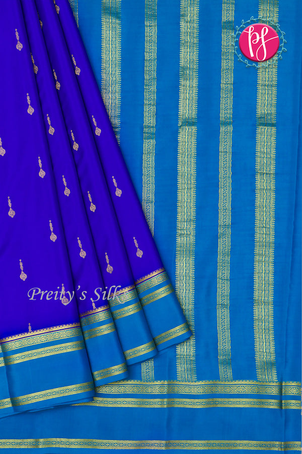 Pure Mysore Crepe Silk Saree With Bentex Border-PF80268