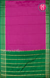 Pure Mysore Crepe Silk Saree With Line Border-Mejentapink And Green-PF39191