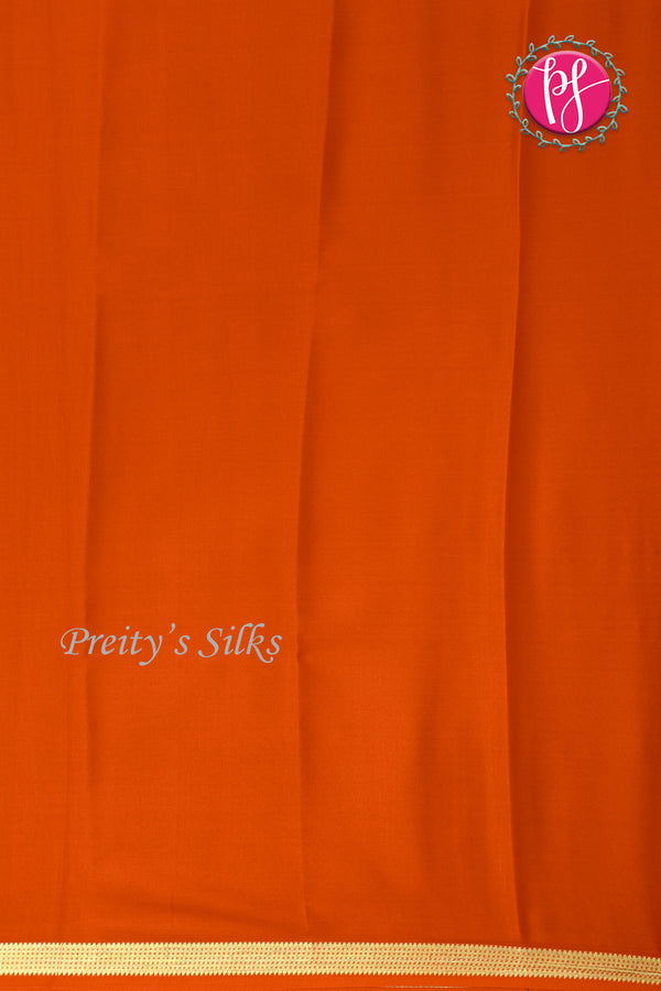 Pure Mysore Crepe Silk Saree -Orange-PA03063