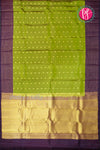 Half Pure kanchipuram Silk Saree-Olive Green And Purple-PA68718