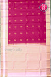 Pure Kanchipuram Silk Saree-Pink And White-PF75857