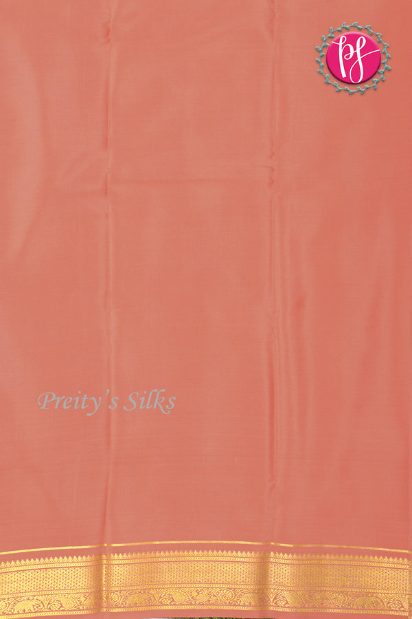 Pure Mysore Crepe Silk Saree -Coral-PA01328