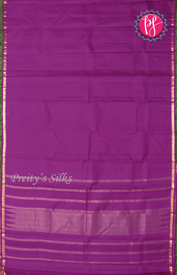 Pure Kanchipuram Silk Saree-Purple-PF68592