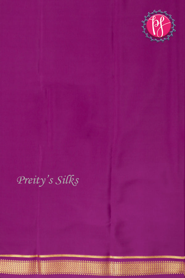 Pure Mysore Crepe Silk Saree -Olivegreen And Purple-PA10650