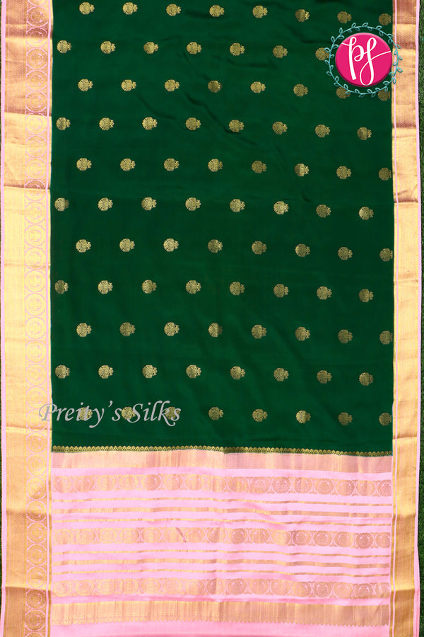 Pure Mysore Crepe Silk Saree-PF77380