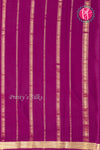 Pure Mysore Crepe Silk Saree -Olive Green And Deep Magenta-Pink-PA09448