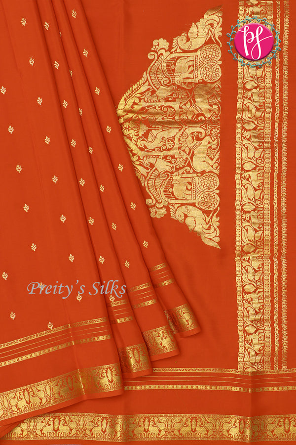 Pure Mysore Crepe Silk Saree -PF77414