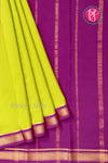 Pure Mysore Crepe Silk Saree -Olivegreen And Purple-PA10650