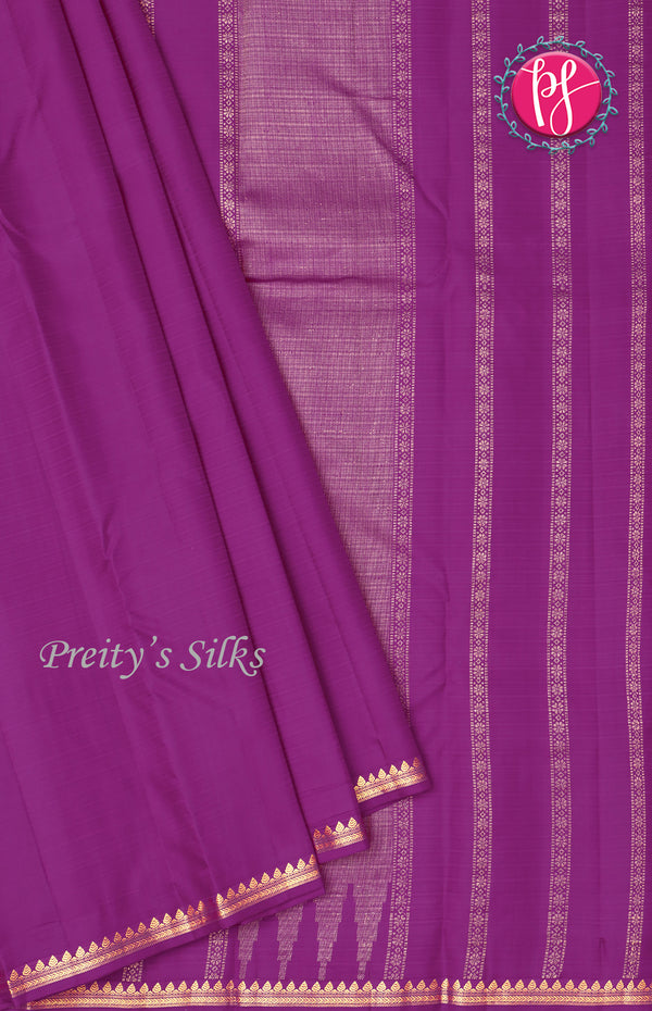 Pure Kanchipuram Silk Saree-Purple-PF68592
